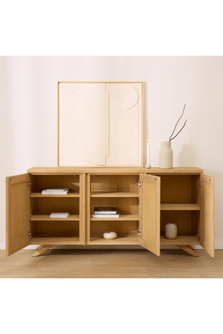 Aparador de 3 puertas de madera de Sungkai - 160 x 83,5 x 40 cm