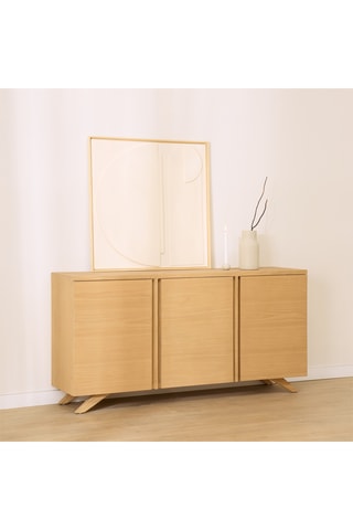 Aparador de 3 puertas de madera de Sungkai - 160 x 83,5 x 40 cm