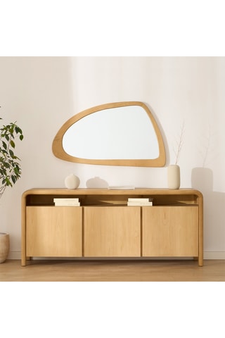 Aparador de 3 puertas de madera de Sungkai - 180 x 75 x 42 cm