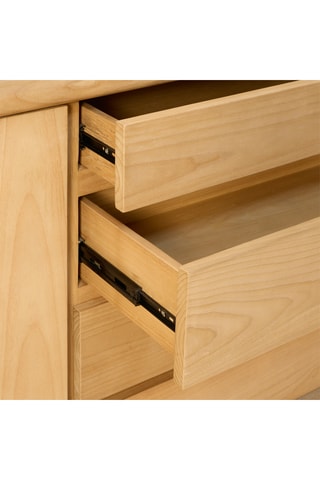 Aparador de 1 puerta de madera de Sungkai - 145 x 80 x 42 cm