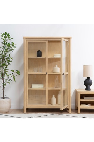 Vajillero de 2 puertas de madera de Sungkai maciza - 55 x 100 x 42 cm