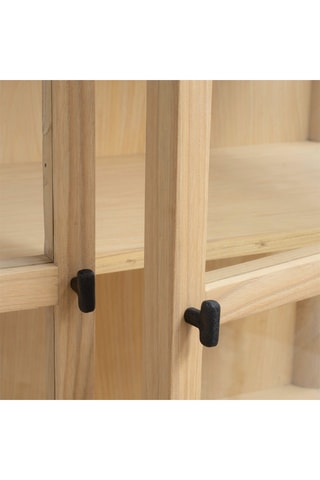 Vajillero de 2 puertas de madera de Sungkai maciza - 55 x 100 x 42 cm