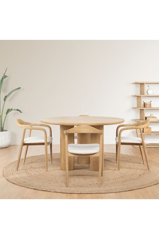 Mesa de madera de Sungkai - 130 x 75 x 130 cm