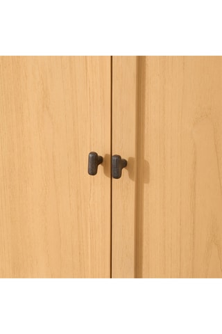 Vajillero de 4 puertas de madera de Sungkai maciza - 80 x 191 x 42 cm