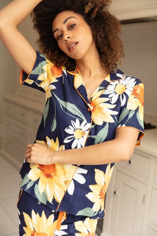 Pyjamablouse Georgina - Marineblauw