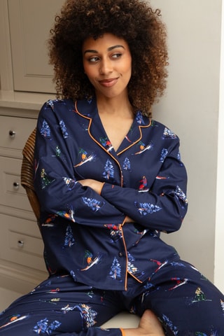 Pyjamablouse Alpes - Marineblauw