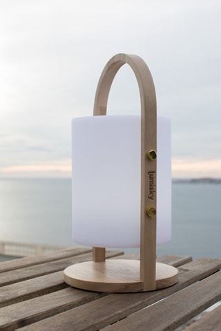 Lampada portatile musicale bluetooth in legno LED Woody
