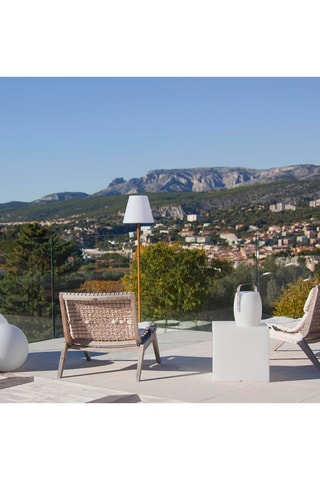 Lampada da terra su piede ricaricabile in legno Standy Wood Solar - Neutro e bianco