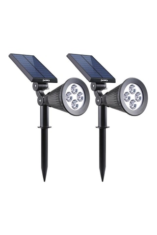 2 faretti a energia solare LED 2 in 1 Spiky - Nero