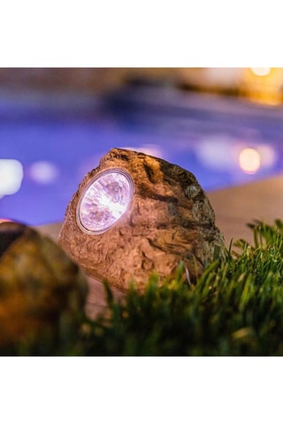 3 rocce a energia solare LED Rocky brown