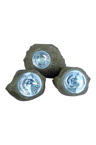 3 rocce a energia solare LED Rocky brown