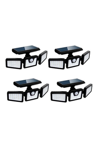 4 proiettori a energia solare da esterno LED - Nero
