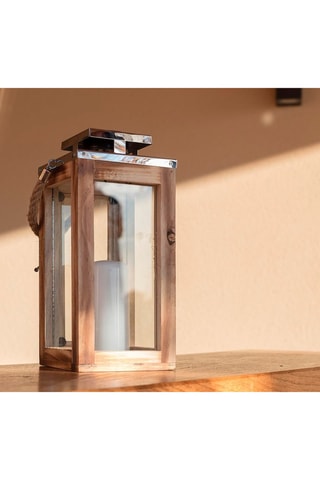 Lanterna a energia solare in legno Oacky