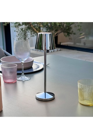 Lampada da tavolo senza cavo LED Emily - Argentato