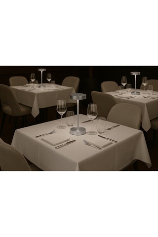 Lampada da tavolo senza cavo alluminio SANDY MINI Cromato H25