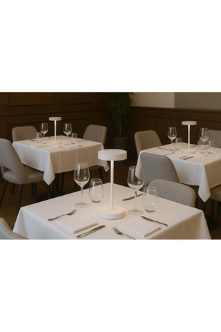 Lampada da tavolo senza cavo alluminio SANDY MINI Bianco H25