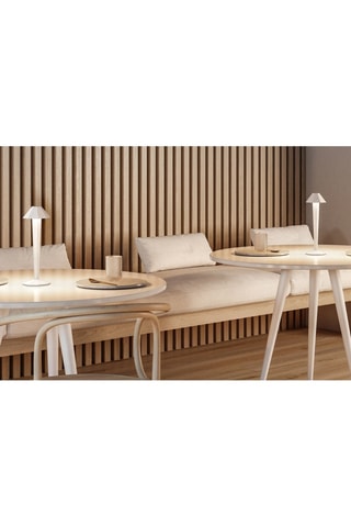 Lampada da tavolo senza cavo in alluminio KRYPTON Bianco H35cm