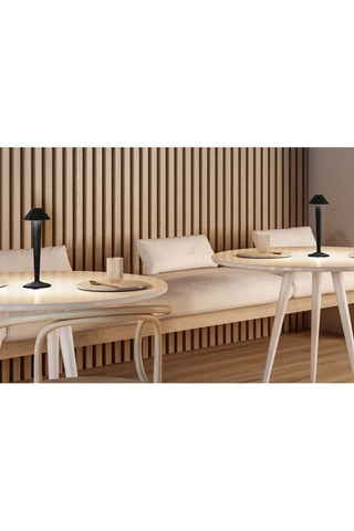 Lampada da tavolo senza cavo in alluminio KRYPTON Nero H35cm