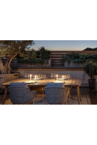 4 mini lampade da tavolo senza cavo STICK Bianco H19cm + base di ricarica