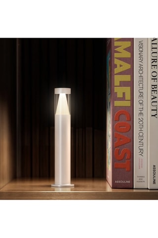 4 mini lampade da tavolo senza cavo STICK Bianco H19cm + base di ricarica