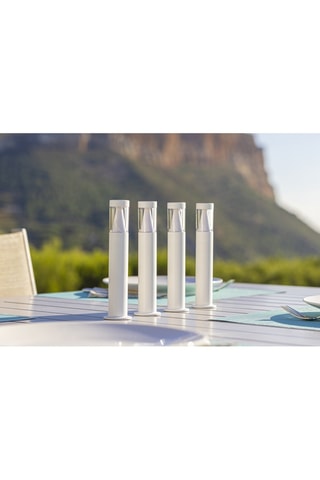 4 mini lampade da tavolo senza cavo STICK Bianco H19cm + base di ricarica