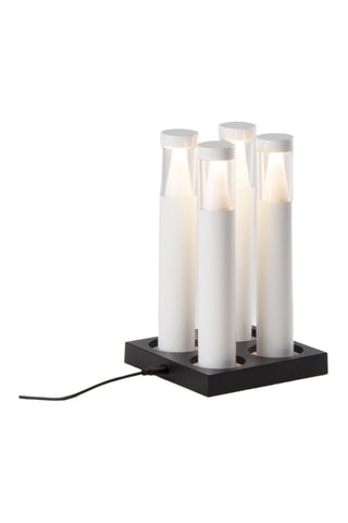4 mini lampade da tavolo senza cavo STICK Bianco H19cm + base di ricarica