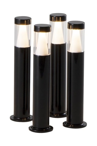 4 mini lampade da tavolo senza cavo STICK Nero H19cm + base di ricarica