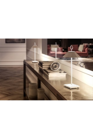 Lampada da tavolo senza cavo in alluminio MARAIS Bianco H284