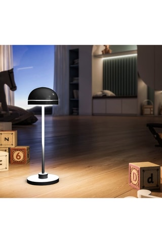 Lampada da tavolo touch alluminio LED DUPLO CUP Nero H26cm