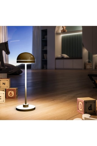 Lampada da tavolo touch alluminio LED DUPLO CUP Ruggine H26cm