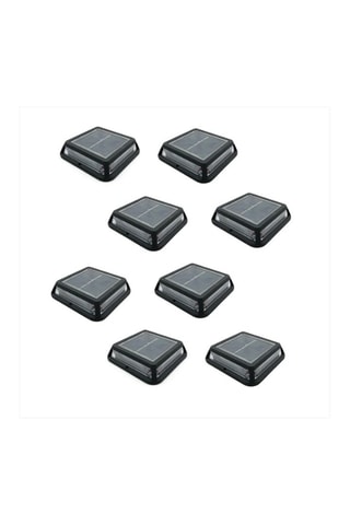 8 faretti LED solari Quadry - Nero