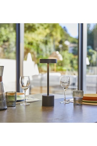 Lampada da tavolo LED da esterno Roby - Bianco e nero