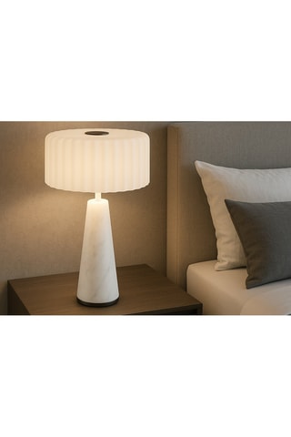 Lampada da tavolo senza cavo in marmo BLOK Bianco H30cm
