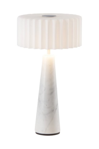 Lampada da tavolo senza cavo in marmo BLOK Bianco H30cm