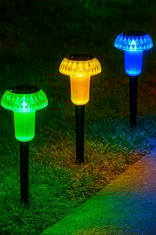 4 faretti a energia solare Mushy - Multicolore