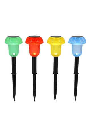 4 faretti a energia solare Mushy - Multicolore