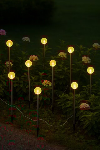 10 faretti a energia solare LED Lolly - Bianco caldo - 1 W