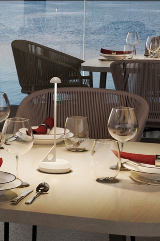 Lampada da tavolo LED senza cavo Lume - Bianco