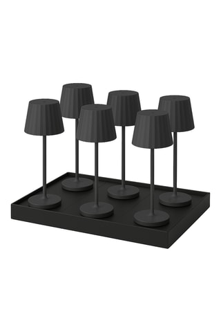 6 lampade da tavolo LED senza cavo Abby - Nero - 2 W