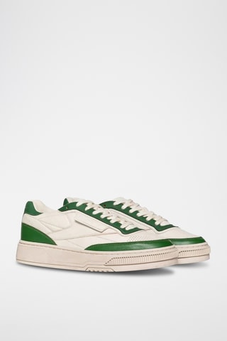 Sneakers in pelle Club LTD Vintage R - Bianco e verde