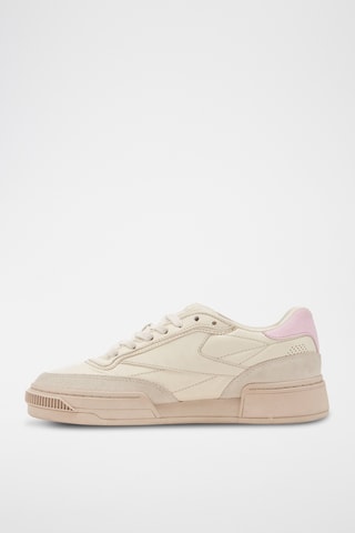 Sneakers in pelle Club LTD Vintage R - Ecrù e rosa