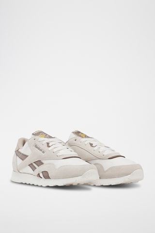 Baskets en nubuck Classic Nylon - Blanc