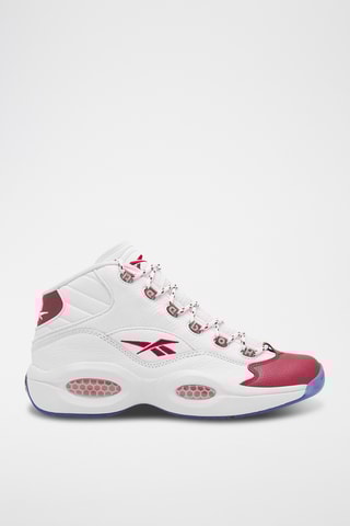 Sneakers alte in pelle Question Mid - Bianco e rosso