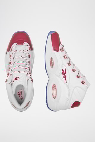 Sneakers alte in pelle Question Mid - Bianco e rosso