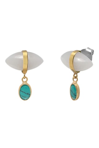Boucles d'oreilles - Argent, turquoises et agates