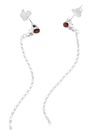 Boucles d’oreilles pendantes - Argent et grenat