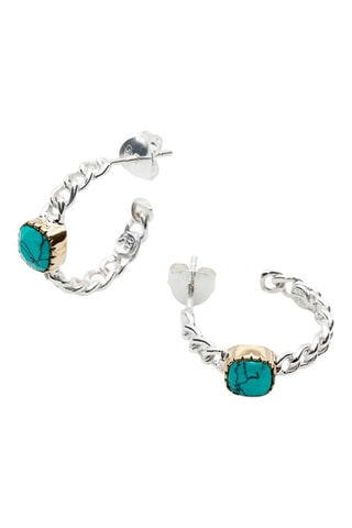 Créoles - Argent et turquoise