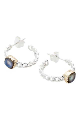 Créoles - Argent et labradorite