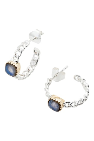 Créoles - Argent et labradorite