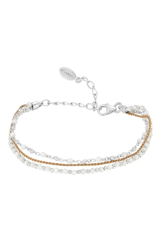 Bracelet multi-rangs - Argent et pierres de lune